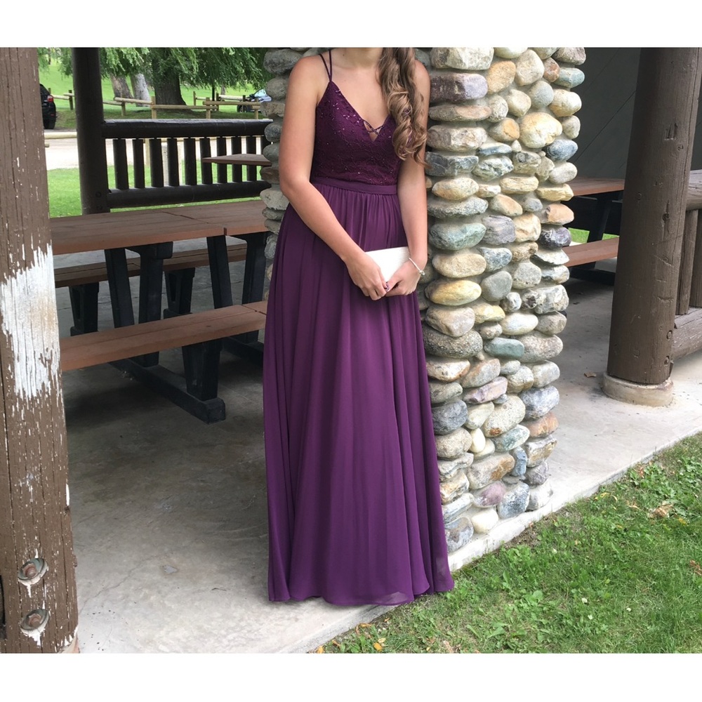 Mori Lee - Eggplant Purple Graduation/Prom Dress
